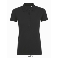 SOL'S Phoenix Women - gyapjú-elasztán galléros póló (black, 2XL) munkaruha