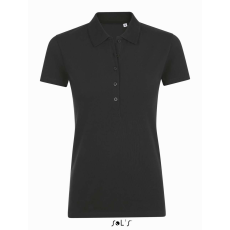SOL'S Phoenix Women - gyapjú-elasztán galléros póló (black, M)