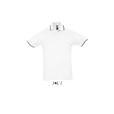 SOL'S Practice Men - galléros póló (white/navy, 2XL) munkaruha