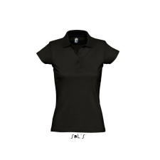 SOL'S Prescott Women - galléros póló (deep black, XL) munkaruha