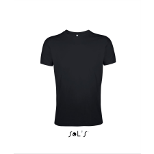 SOL'S Regent Fit - férfi környakú testhezálló póló (deep black, S) munkaruha