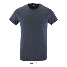 SOL'S Regent Fit - férfi környakú testhezálló póló (heather denim, XL) munkaruha