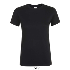 SOL'S Regent - női környakú póló (deep black, L) munkaruha