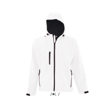 SOL'S Replay Men - kapucnis softshell dzseki (white, XL) munkaruha