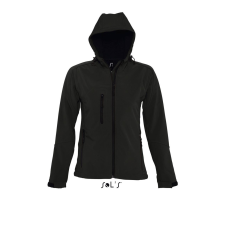 SOL'S Replay Women - kapucnis softshell dzseki (black, S) munkaruha