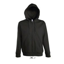 SOL'S Seven Men - pulóver bélelt kapucnival (black, S) munkaruha
