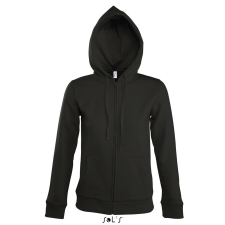 SOL'S Seven Women - pulóver bélelt kapucnival (black, L) munkaruha