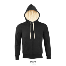 SOL'S Sherpa - unisex zipzáros pulóver sherpa béléssel (black, M) munkaruha