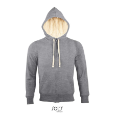 SOL'S Sherpa - unisex zipzáros pulóver sherpa béléssel (grey melange, S) munkaruha