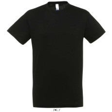 SOL'S SOL&- 039;S REGENT unisex kereknyakú rövid ujjú pamut póló SO11380, Deep Black-M