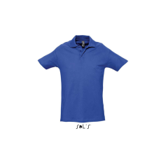 SOL'S SOL&- 039;S WINTER II rövid ujjú három gombos férfi galléros pamut piké póló SO11362, Royal Blue-S