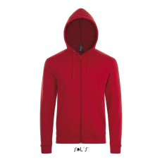 SOL'S Stone - unisex zipzáros, kapucnis pulóver (red, M)