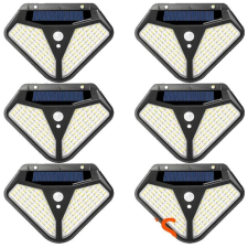  Solar Energy Street Lámpa, mozgásérzékelő, 3 világítási mód, 2-102led - 6dbs kültéri világítás