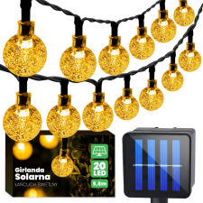 Solar Garland Garden DEKORATÍV Fénylánc 20 golyó Meleg szín 400 cm kültéri világítás