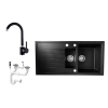  Solarys J995-50C Gránit Mosogató + Csap + Dugóemelő (fekete)