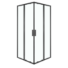  Solid SQ 80 fekete szögletes zuhanykabin tálca nélkül