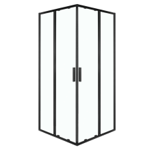  Solid SQ 80 fekete szögletes zuhanykabin tálca nélkül kád, zuhanykabin