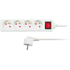 SOLIGHT Hosszabbító kábel, 4 aljzat, Kültéri, 3m, fehér kábel és adapter