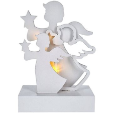 SOLIGHT LED angyalok, fa, fehér színű, 2x AA izzó