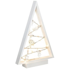 SOLIGHT LED fa karácsonyfa díszekkel, 15LED, natúr fa, 37cm, 2x AA karácsonyi dekoráció