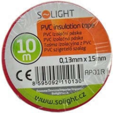 SOLIGHT SOLIGHT - Szigetelőszalag, 15mm x 0,13mm x 10m, piros (AP01R) ragasztószalag