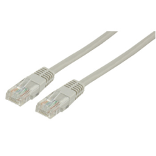 Solleysec Kábel, UTP, Cat5e, szerelt - 2 m hosszú - RJ-45 csatlakozóval - Szürke színben kábel és adapter