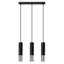 Sollux LOOPEZ 3L 3xGU10 függesztett mennyezeti lámpa elegáns fekete króm SOLLUX világítás