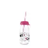 SOLMAZER IRIS Cow &amp; Milk üveg palack szívószállal 250ml, rózsaszín 111722-013P