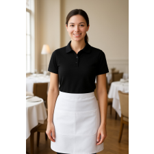 SOLS 100% pamut FEKETE női galléros póló munkaruha