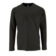 SOLS Póló Sols kereknyakú férfi hosszú ujjú (100%pamut) deep black, L munkaruha