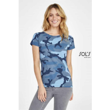 SOLS Póló SolS kereknyakú férfi női (100%pamut 150g/m2) grey camo, S munkaruha