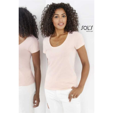 SOLS Póló Sols kereknyakú női rövid ujjú (100%pamut 150g/m2) creamy pink, XL