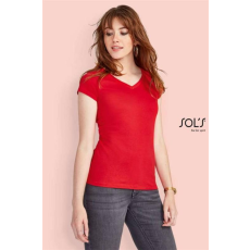 SOLS Póló Sols Moon női v-nyakú (100%pamut 150g/m2) grey melange, XL
