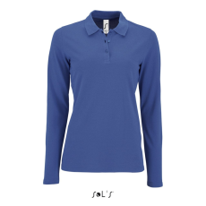 SOLS Póló Sols női hosszú ujjú galléros testhez álló női (100%pamut 180g/m2) royal blue, S