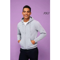 SOLS Pulóver Sols férfi kapucnis cippzáras, grey melange, XL