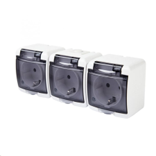 Somogyi Aquastar 3 férőhelyes földelt aljzat fehér-fekete (22131) (22131) kábel és adapter