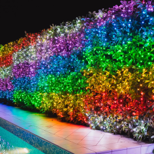 Somogyi Elektronic Karácsonyi beltéri tündérfény okos fényfüggöny 3 x 2,4 m RGB kültéri izzósor