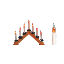 SomogyiElektronic HOME KAD 07 GYERTYAPIRAMIS, FA, 7 GYERTYALÁNGOS karácsonyi dekoráció