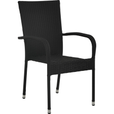  Soncor egymásba rakható szék polirattan acél fekete kerti bútor