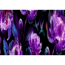  SONER mágneses radiátor takaró lila virág mintával 60x120 cm dekorburkolat