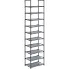 Songmics 10 szintes cipőtartó, cipőállvány,  45 x 28 x 173 cm, fém váz, szürke
