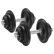 Songmics 2 db öntöttvas súlyzó, 2 x 20 kg-os, fekete kézisúlyzó