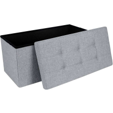 Songmics 76cm-es ülésláda, tárolódoboz, 300 kg-ig terhelhető,világosszürke bútor
