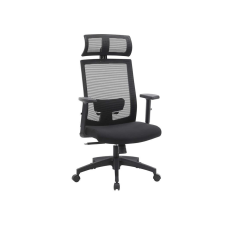 Songmics Ergonomikus Hálós Irodai Szék Fejtámasszal Fekete forgószék