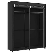 Songmics Fekete ruhásszekrény 140 x 43 x 174 cm bútor