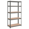 Songmics Fém tároló polc, 5 szintes salgó polc, 180 x 90 x 40 cm, szürke