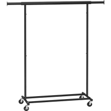 Songmics Gurulós ruhaállvány, 92-132×45×160 cm, fekete bútor