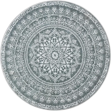 Songmics Kerek Szőnyeg, Kültéri Szőnyeg, Boho, 160 cm átmérő, Mosható, Antracitszürke lakástextília