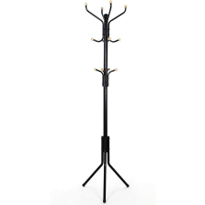 Songmics Magas állófogas, eros fém kabáttartó, fekete 182 cm bútor