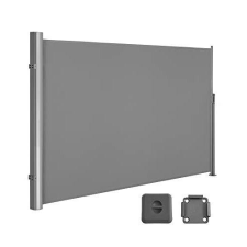 Songmics Oldalsó napellenző, kihúzató, 180*350 cm, szürke kerti bútor